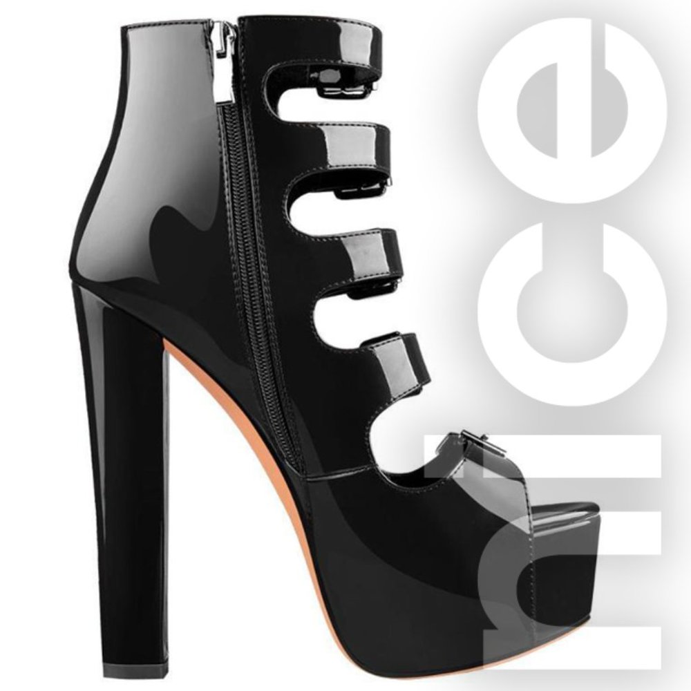 ONLYMAKER RED CHUNKY HIGH HEELS